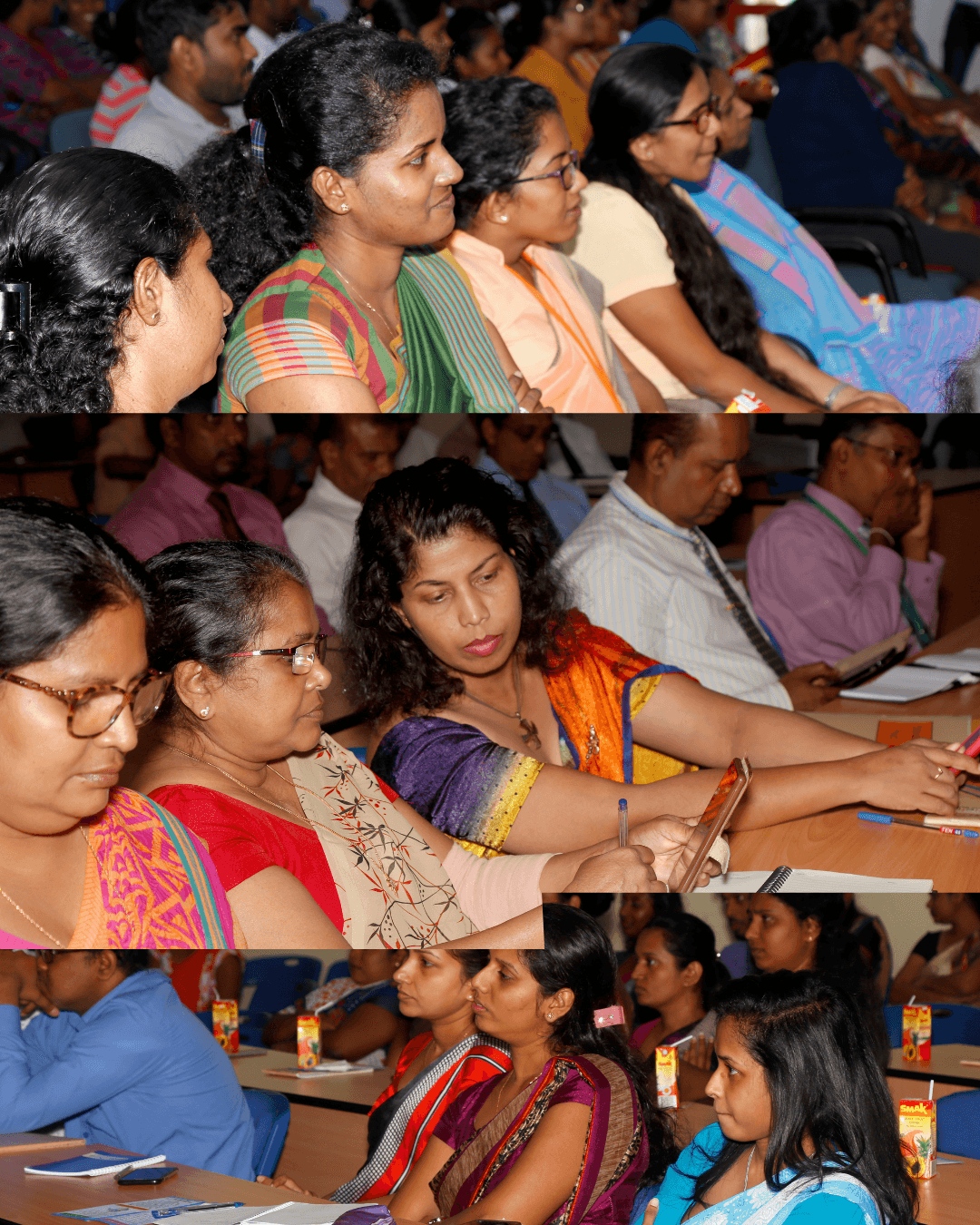 Audience members focused on a presentation during the event.